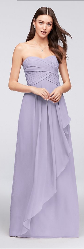 Davids Bridal, Chiffon Strappless Bridesmaid Dress